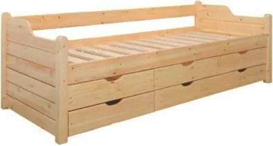 4+1 fiókos fenyő ágykeret 80x200 + ajándék ágyráccsal