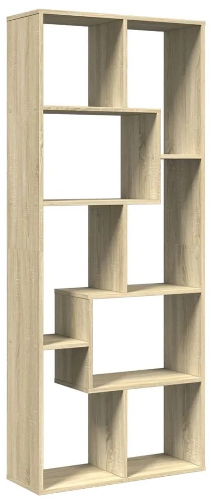 sonoma tölgy szerelt fa elválasztó könyvespolc 67x25x161,5 cm