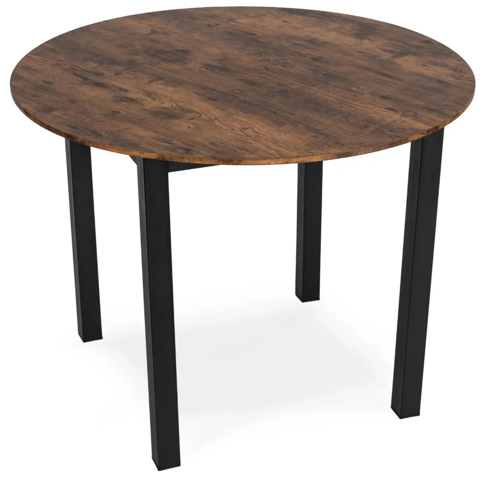 Kerek Étkezőasztal Rusztikus Tölgy Színben. TEO 100 cm