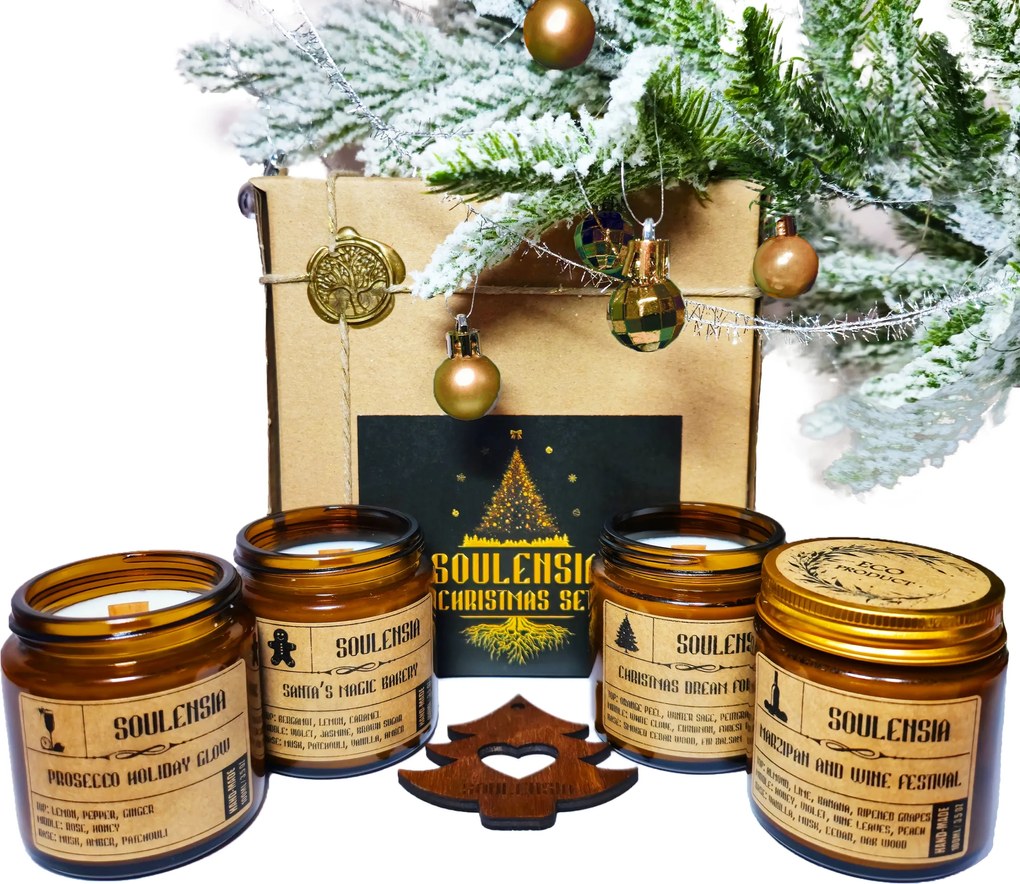 Karácsonyi illatgyertya szett szója ajándék gyertya 4x100g karácsony