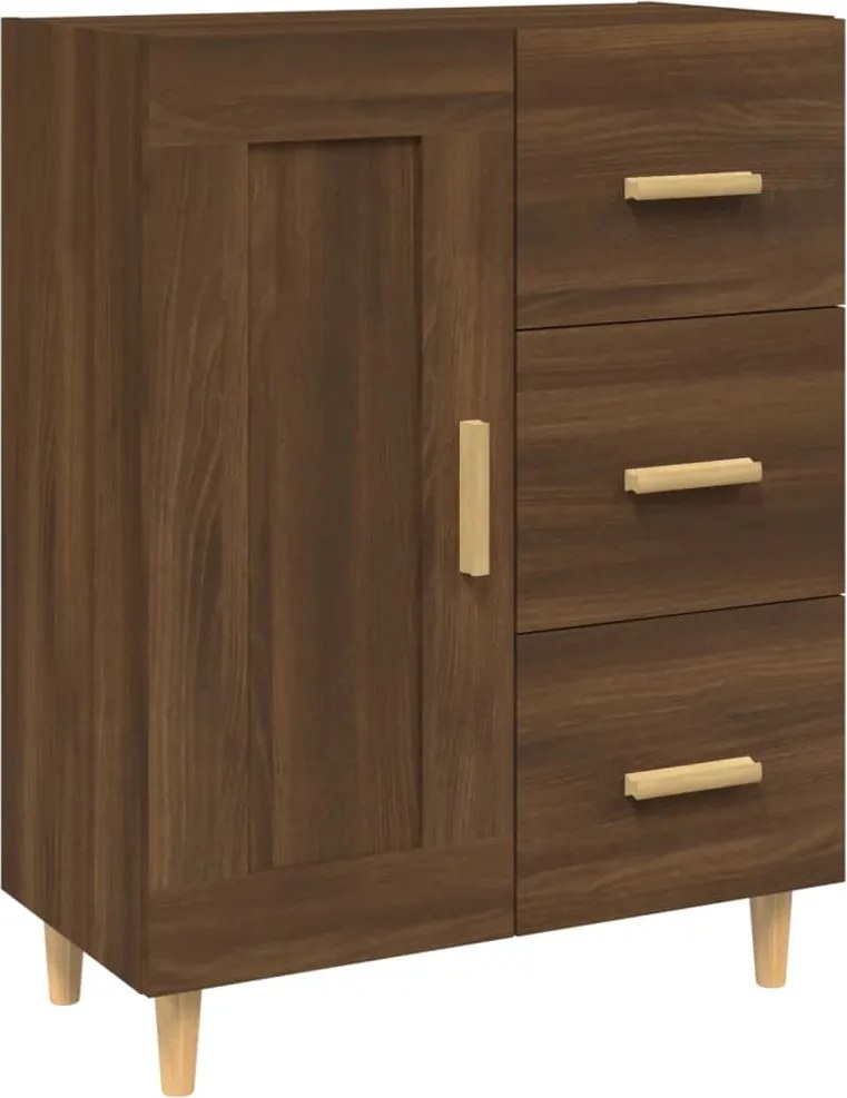 vidaXL barna tölgyszínű szerelt fa tálalószekrény 69,5 x 34 x 90 cm