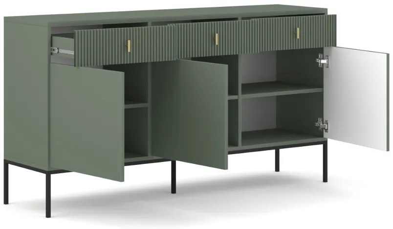 Comodă verde mat. MAGGIORE MA03 3D3S
