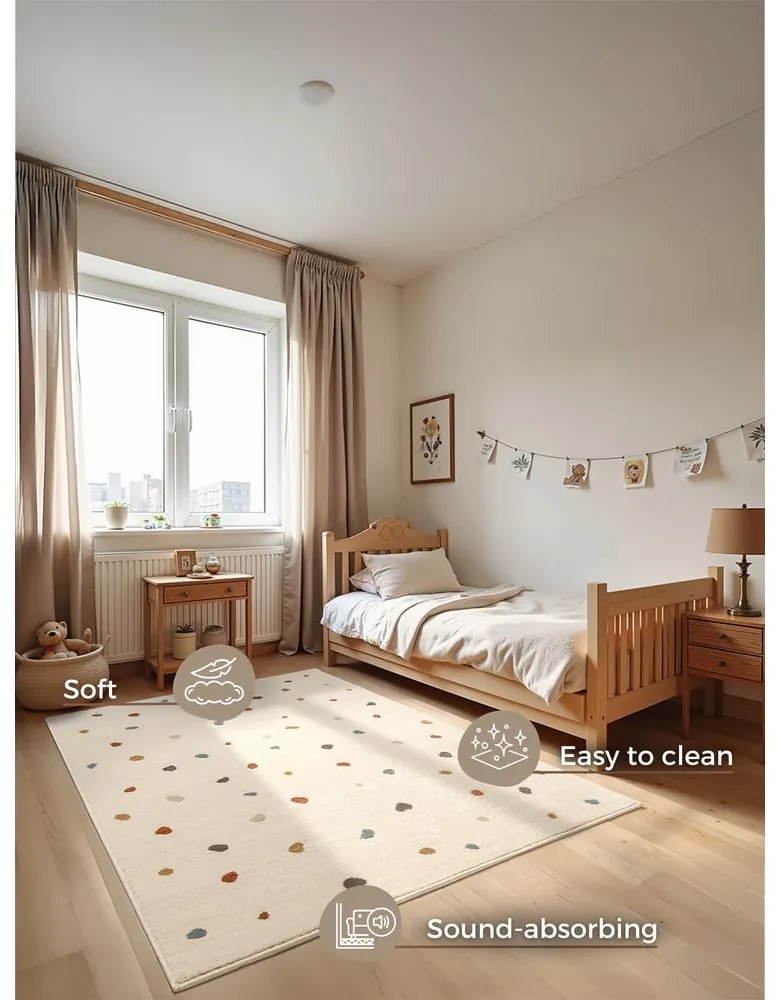 Krémszínű gyerek szőnyeg 200x290 cm Funny Dots – Hanse Home