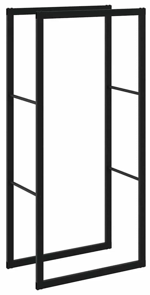 tűzifa állvány Fekete 55x30x116 cm Acél