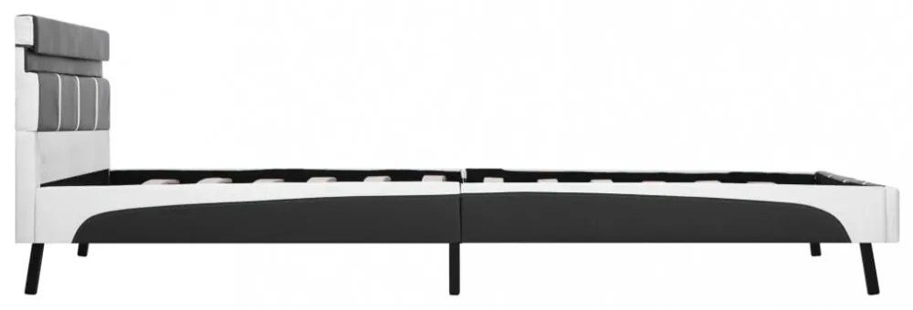 szürke LED-es műbőr ágykeret 120 x 200 cm