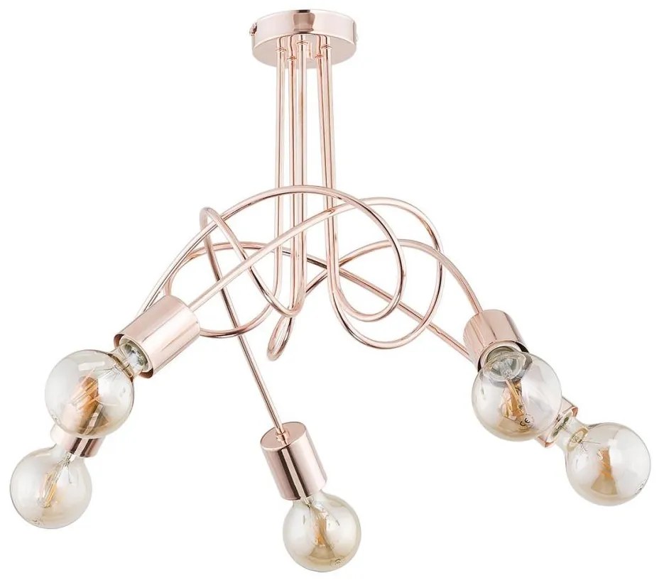 Felületre szerelhető csillár TANGO 5xE27/15W/230V réz