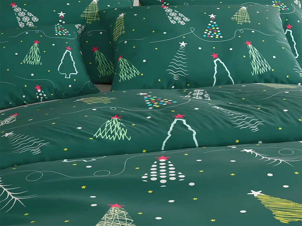 Mikroszálas ágyneműhuzat CHRISTMAS DRIFT zöld Ágyneműhuzat mérete: 70 x 90 cm | 140 x 200 cm