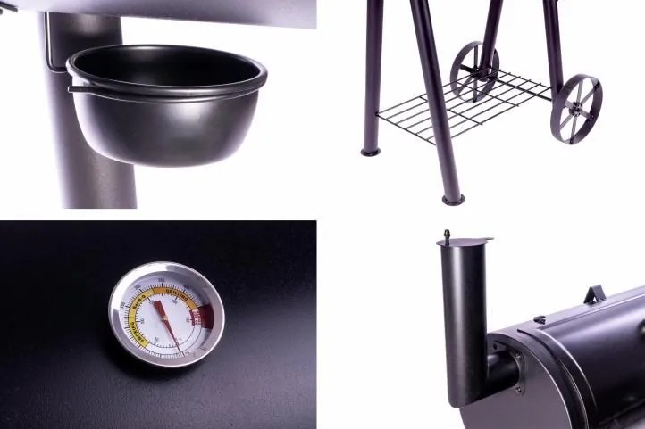 GARTHEN Kerti grill füstüllővel XL 120 x 55 cm