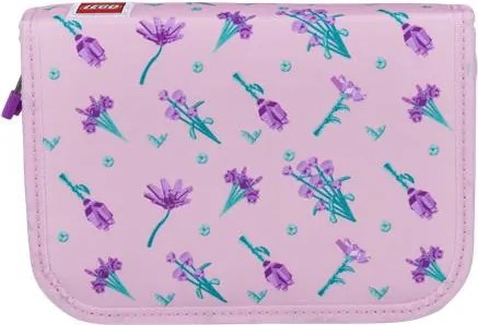 Tolltartó, klapnis, cipzáras, töltött, LEGO Flowers, rózsaszín-mintás (L200852506)