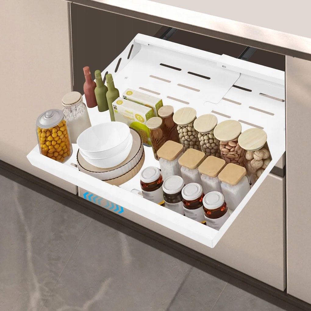 Fehér szekrény kihúzható teleszkópos polccal 50*41cm