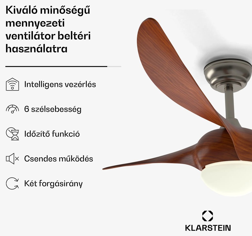 Klarstein Monteverde mennyezeti ventilátor állítható fényerővel