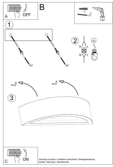 Sollux SL.0994 - Fali lámpa ATENA 1xE27/60W/230V beton