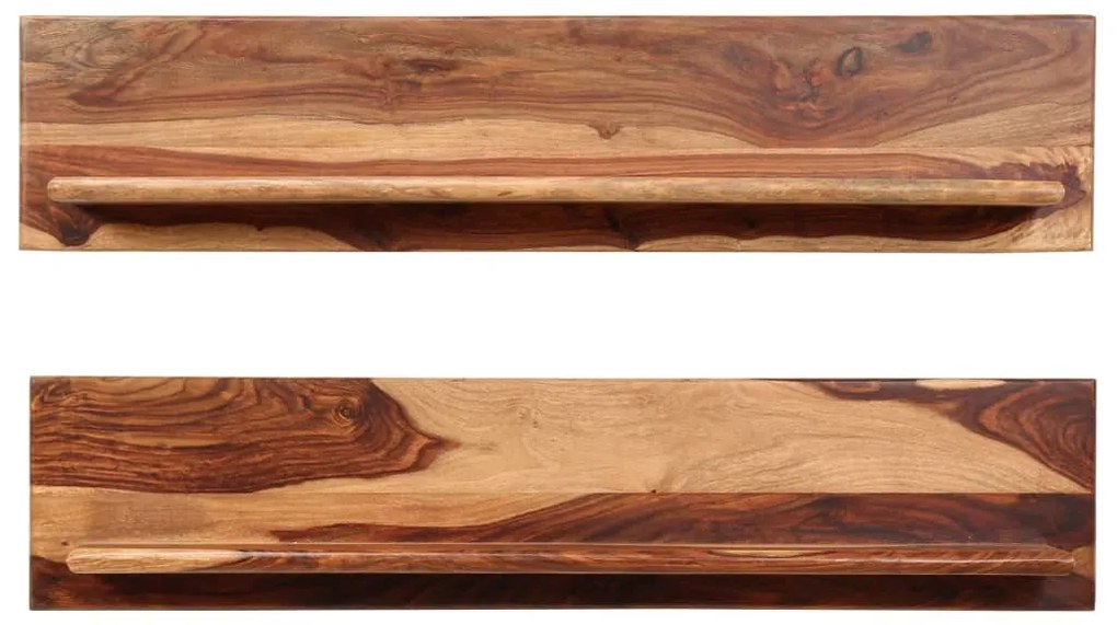 2 db tömör akácfából fali polc 118x26x20 cm