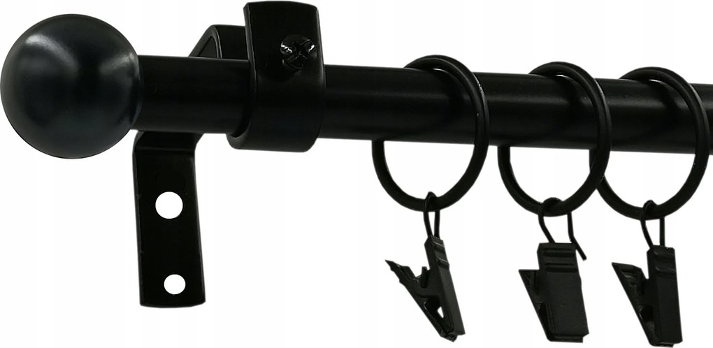 Függönykarnis Fekete Matt Loft Ø16mm Golyó 180cm