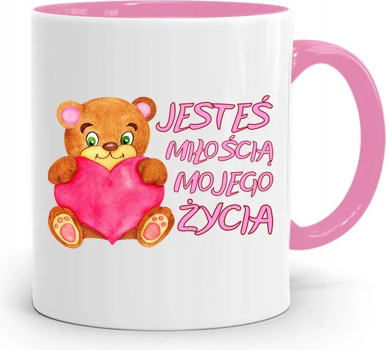 Rózsaszín Bögre Lányoknak Te Vagy Az Én Szerelmem, fényképes nyomattal