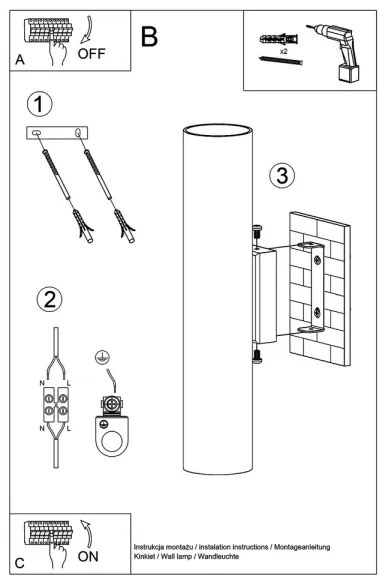 Sollux SL.0326 - Fali lámpa LAGOS 2xGU10/10W/230V fehér