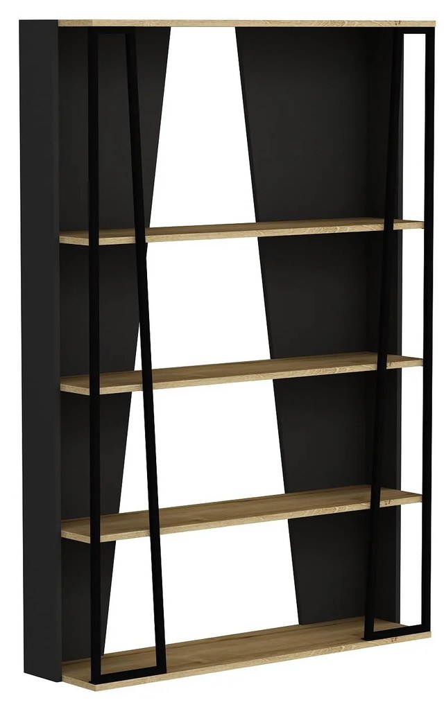 Regál Nidupe 1 (zafír tölgy + antracit + fekete) . Akció -20%. 1093059