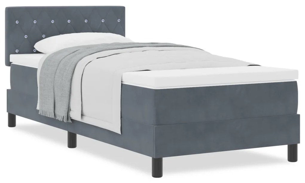 Boxspring Ágy Matrac Kék 100x200 cm Bársonyos