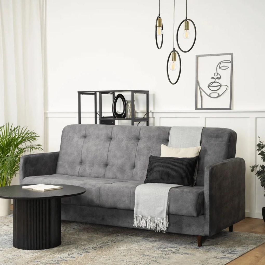 Zestaw 2x Sofa Rozkładana TIVOLI Szara