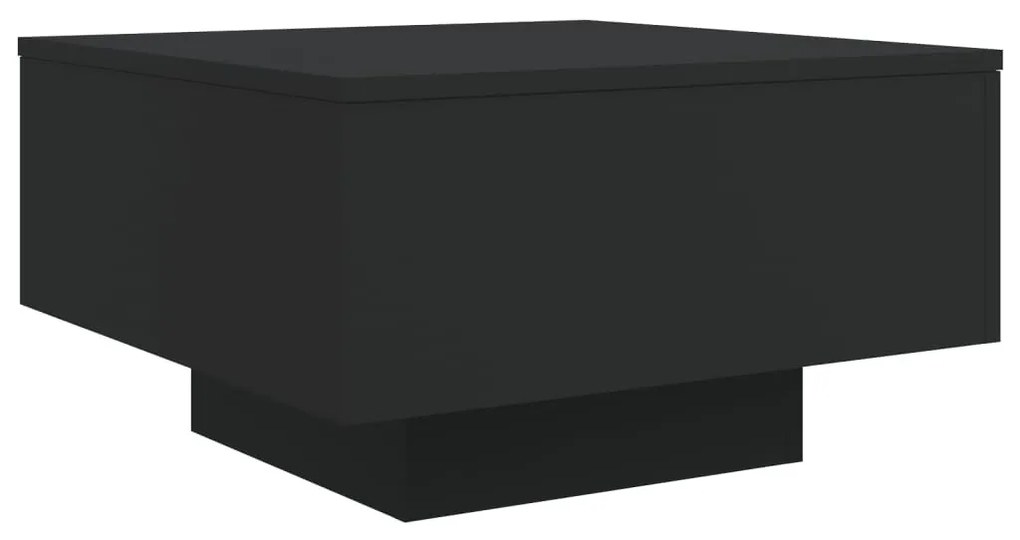 Fekete dohányzóasztal LED-lámpákkal 55 x 55 x 31 cm