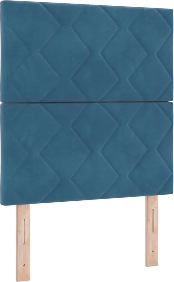 vidaXL LED Box Spring Ágy matracmal Sötét kék 80 x 200 cm szövet