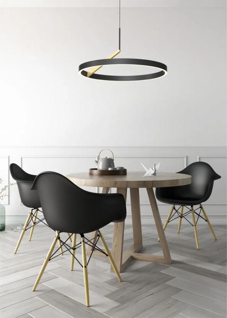 ZUMA LINE MD3689-1M-3BGT MALU Modern Led Függesztett Lámpa Fehér, Fekete, Arany LED IP20