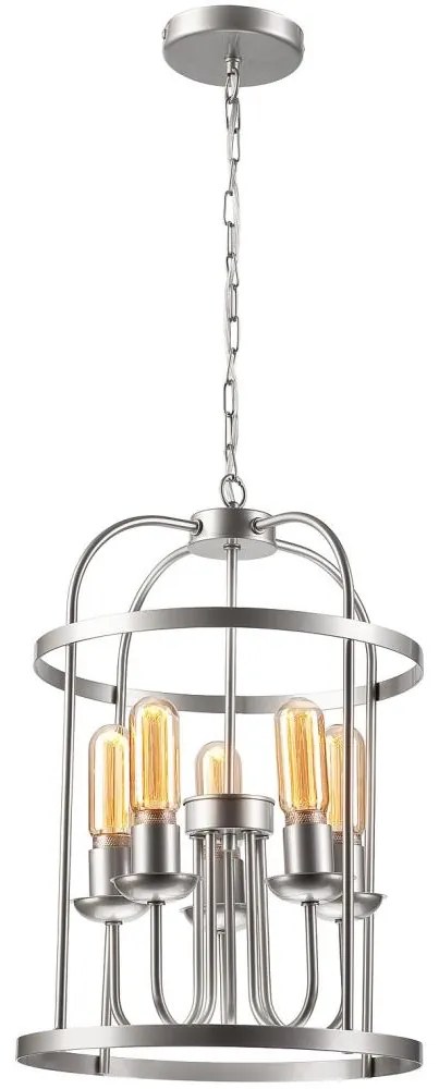 Csillár láncon CONSTANTINE 5xE27/60W/230V króm