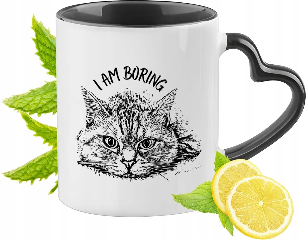 Cica Bögre Fekete Szív Alakú Füllel Ajándék