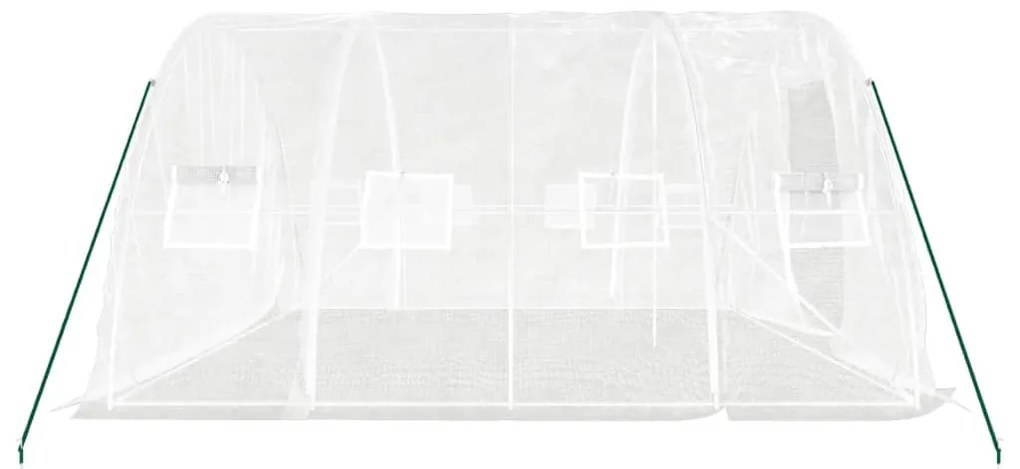 fehér acélvázas melegház 20 m² 5 x 4 x 2,3 m