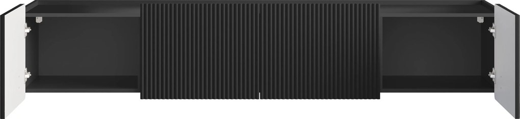 Malmi fali szekrény 200 cm - fekete matt / arany