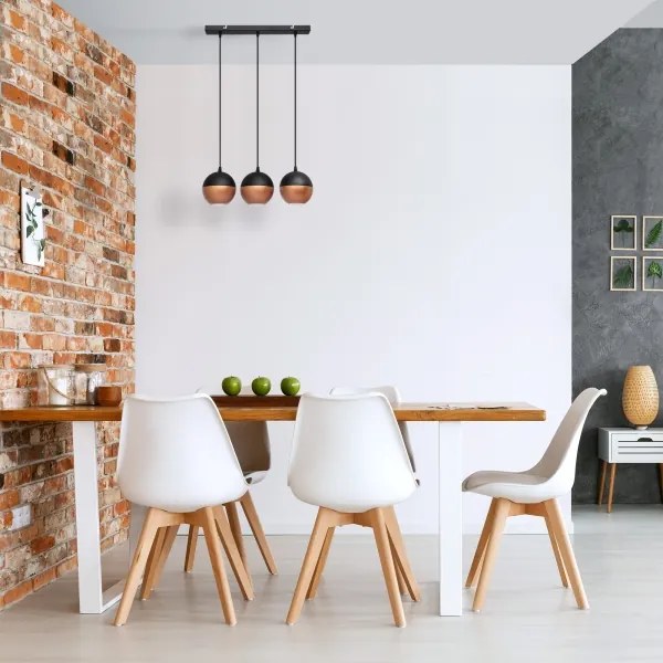 LED Csillár zsinóron MIDWAY 3xGU10/4,8W/230V fekete/réz