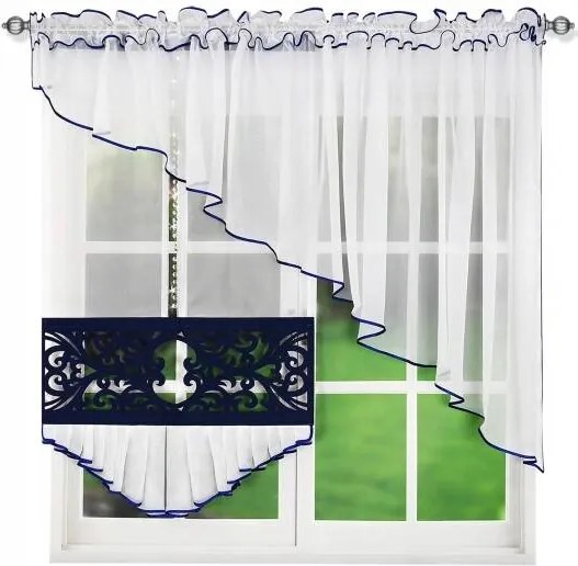 Szimmetrikus Kész Függöny Szett Áttört Panellel Filc Medál L472