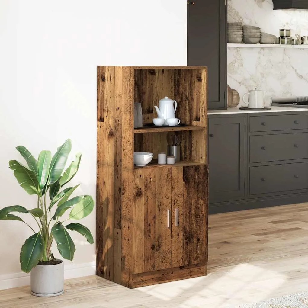 vidaXL antik fa színű szerelt fa konyhaszekrény 57x41,5x131,5 cm