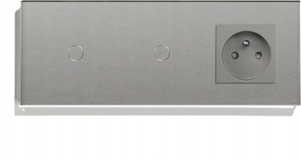 Üveg Érintőkapcsoló Dupla 1+1 Aljzattal Led Háttérvilágítással