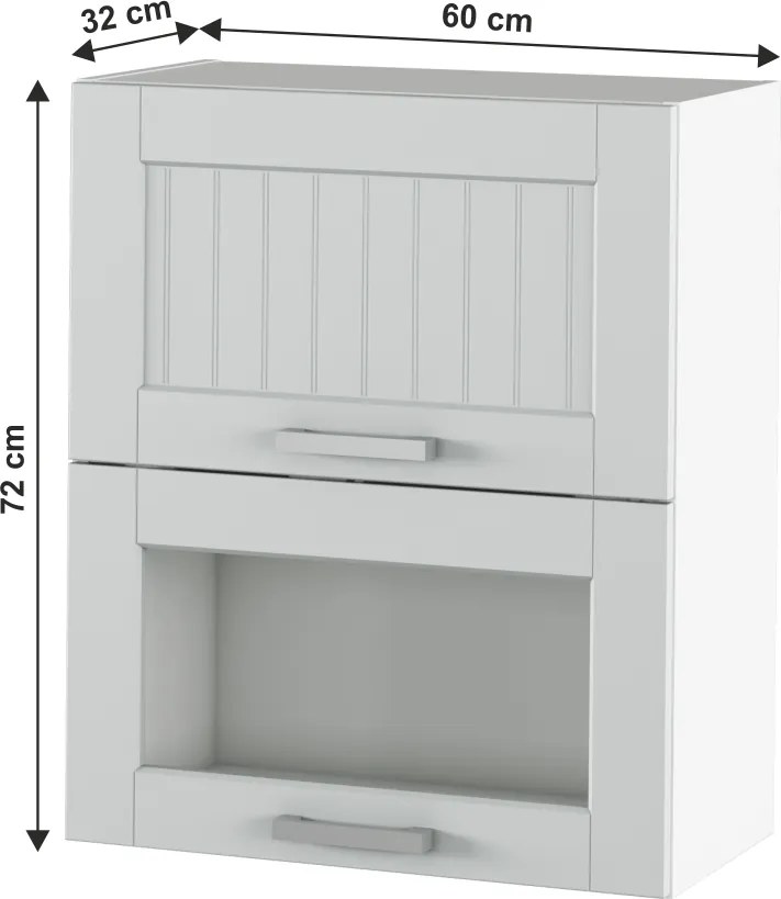 Felső szekrény, világosszürke/fehér, JULIA TYP 8