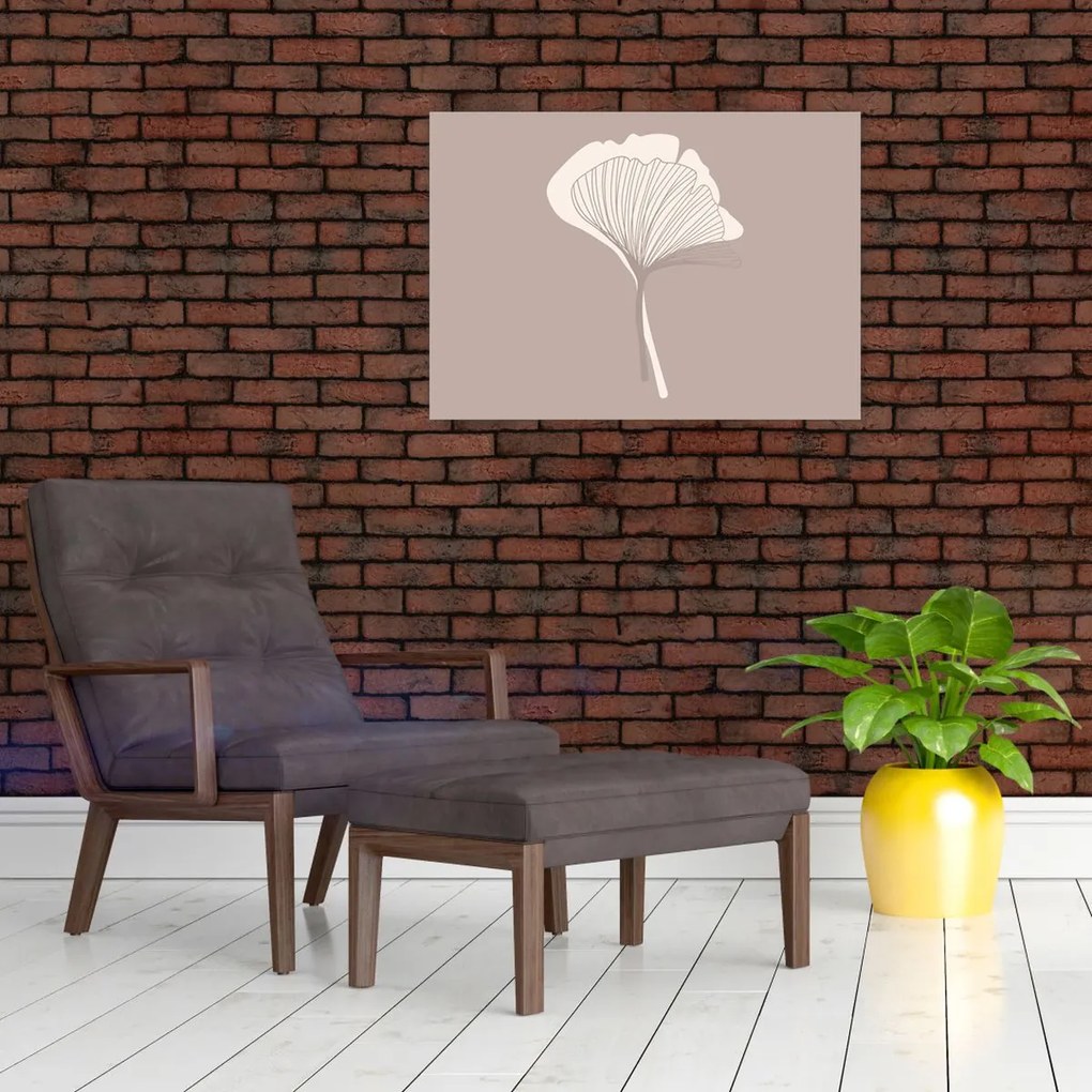 Kép - Bézs színű levelek N⁰3 (70x50 cm)