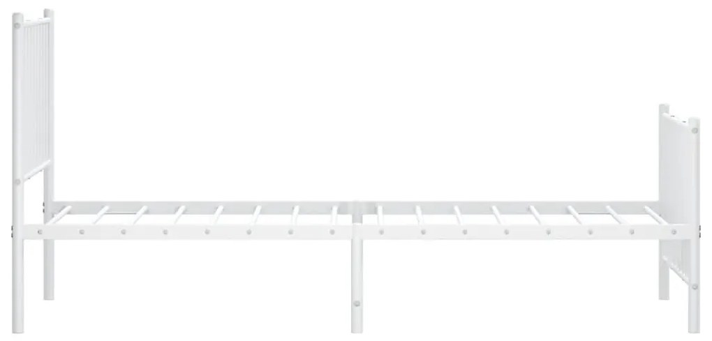 fehér fém ágykeret fej- és lábtámlával 80x200 cm
