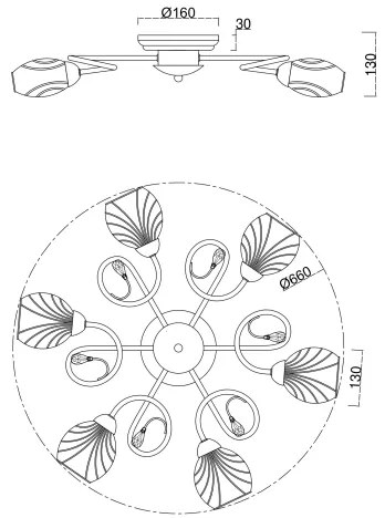 Brilagi - Felületre szerelhető csillár MEGAPOLIS 6xE14/60W/230V arany
