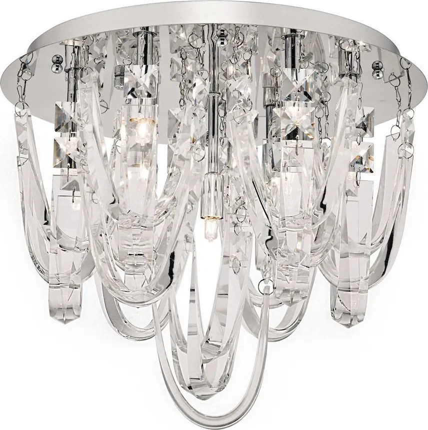 DAR LIGHTING ROX5050 SAIGON Kristály Mennyezeti Lámpa Csiszolt Króm G9 IP20