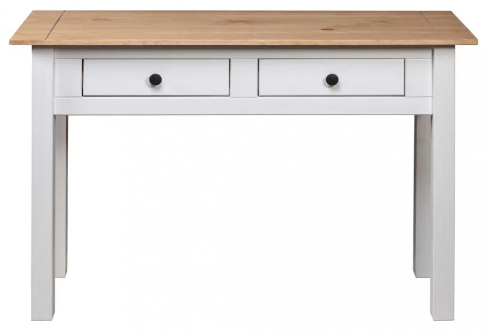 fehér tömör fenyőfa panama konzolasztal 110 x 40 x 72 cm