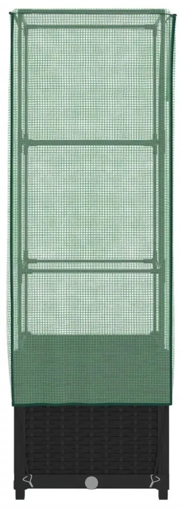 rattan megjelenésű magaságyás melegháztakaróval 40x40x139 cm