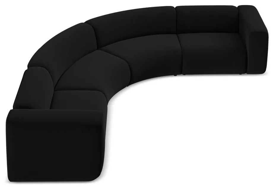 Fekete bársony sarokkanapé Ekahi – Makamii