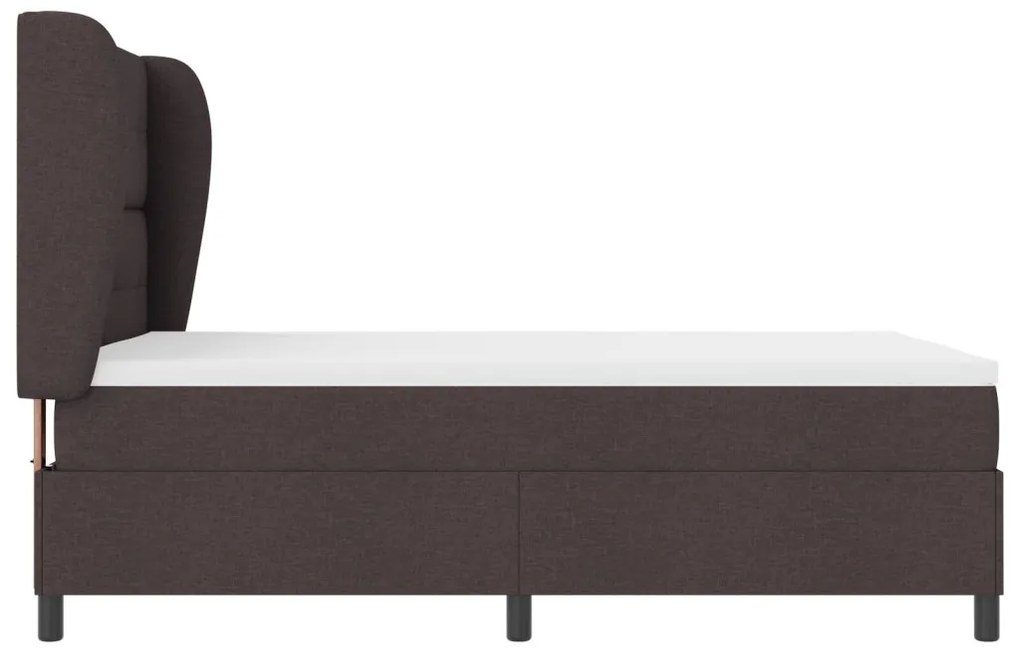 Boxspring Ágy Mattal - Sötétbarna, 160x200 cm Szövet