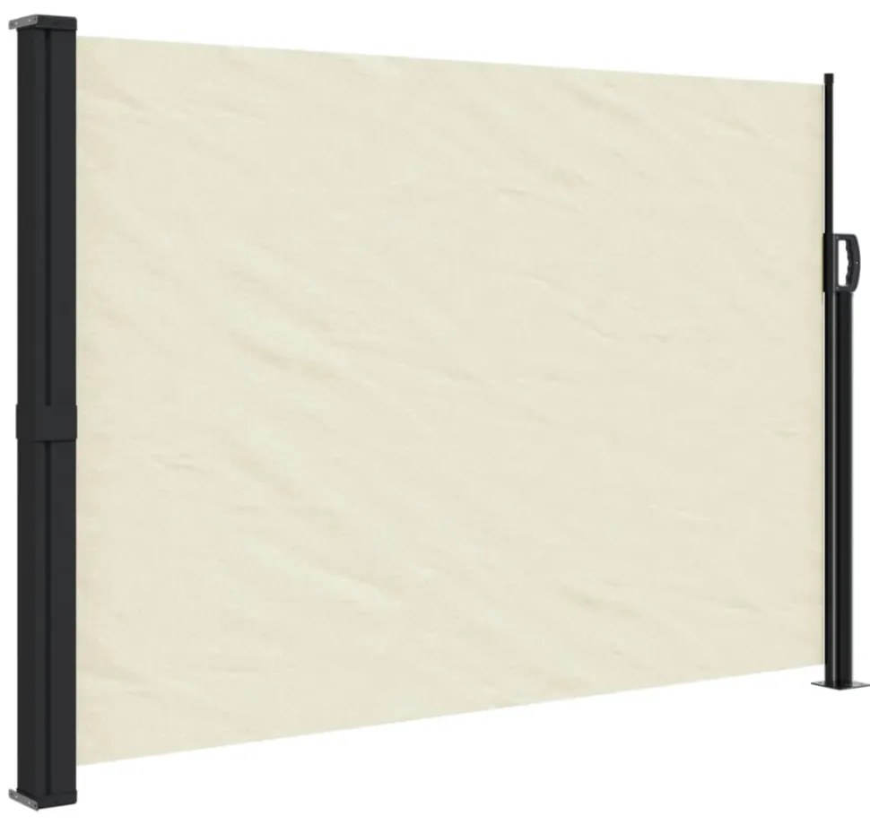 krémszínű behúzható oldalsó napellenző 140 x 600 cm