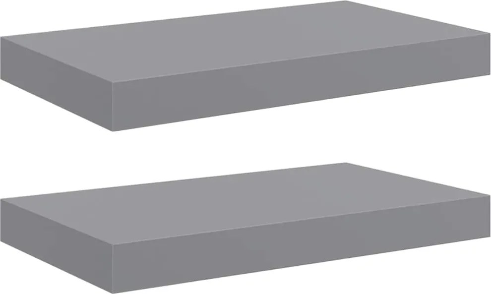 vidaXL 2 db szürke MDF lebegő fali polc 40 x 23 x 3,8 cm