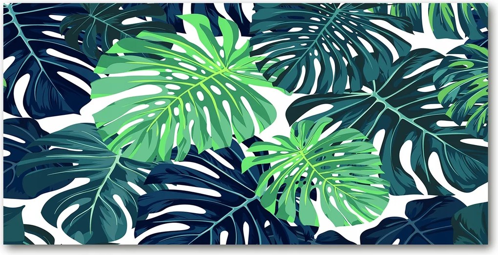 Konyhai panel Trópusi levelek 140x70 cm Ragasztó