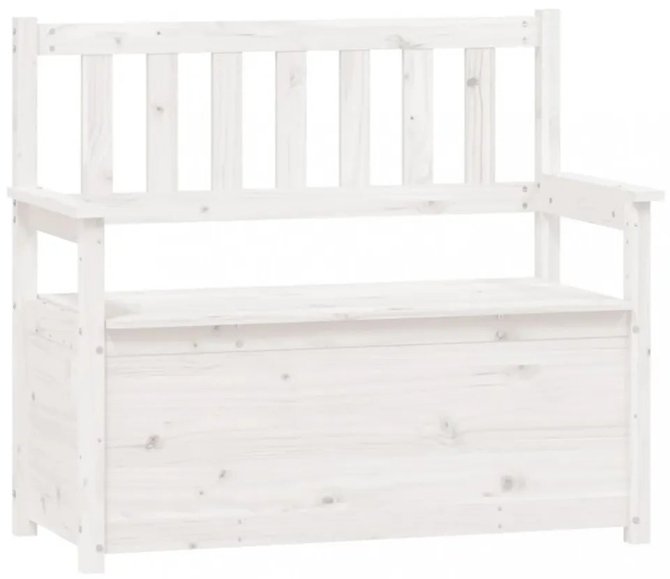 fehér tömör fenyőfa pad 112,5 x 51,5 x 96,5 cm