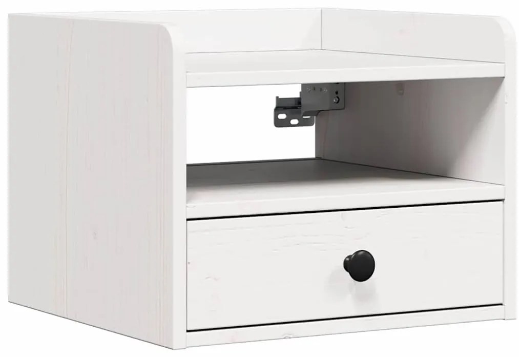 Éjjeli asztal 2 pcs Fehér 38 x 36 x 29.5 cm Tömör fenyőfa