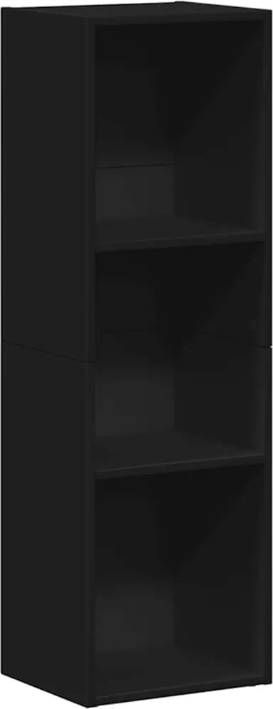 vidaXL fekete forgácslap könyv-/TV-szekrény 36 x 30 x 114 cm