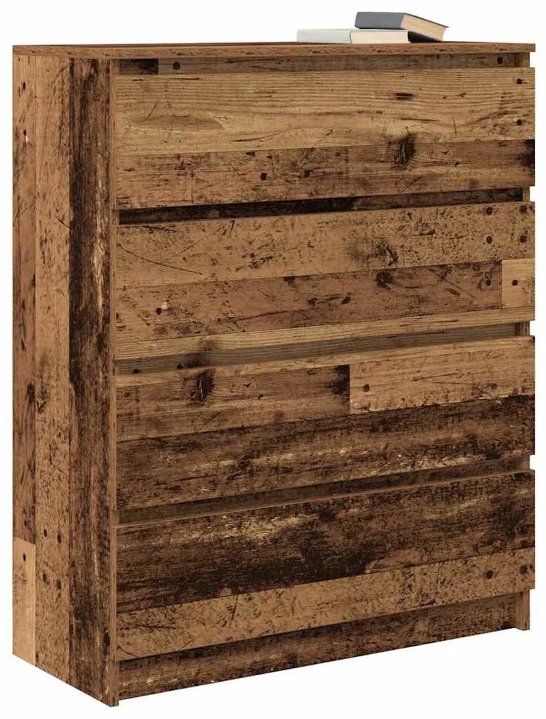 antik fa színű szerelt fa tálalószekrény 80x35x99 cm